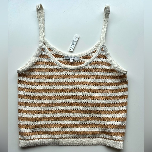 Madewell Open Knit Striped Open-Stitch Sweater Tank! NWT! - Picture 5 of 13